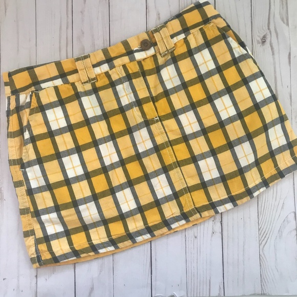 Old School Reversible Yellow & Checked Skirt  Size Skirt - Picture 3 of 10